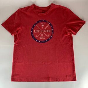 Life Is Good Red May The Course Be With You Crusher Tee Shirt Mens Large